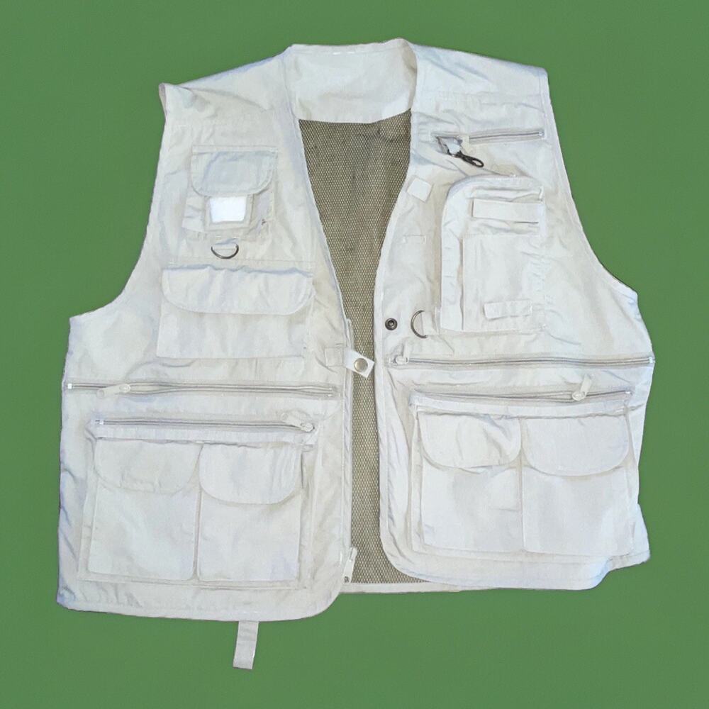 Vintage Fly Fishing Photography Vest XL Y2K 90s Outdoor Hiking Climbing Camping